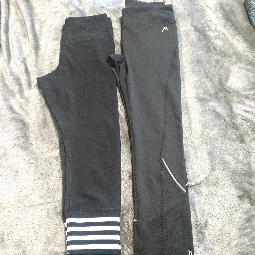 2 black gym leggings
